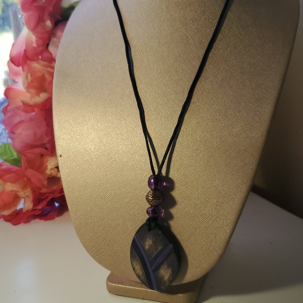 Purple stone necklace